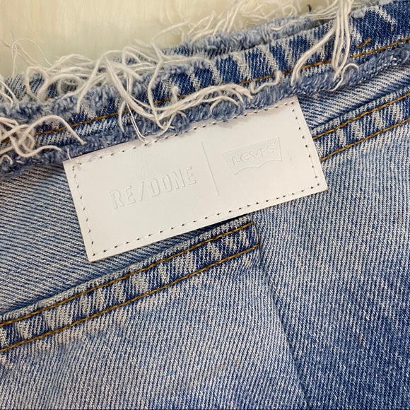 SOLD Re/Done Raw Edge Denim Mini Skirt - Picture 6 of 7